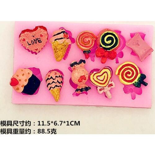 P608 Candy ice cream fondant silicone chocolate mould cake decorating mold
