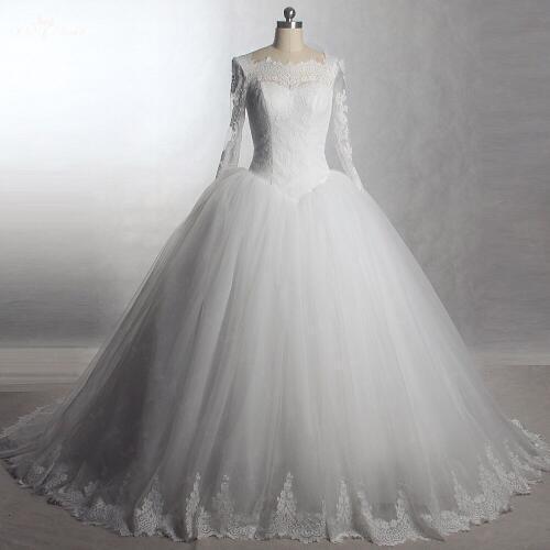 RSW1387 Yiaibridal Real Job Shop Online China Ivory Lace Long Sleeves Square Robe De Mariee