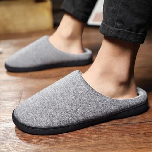 Indoor Home Cotton Slides Shoes Slippers Warm Lightweight Couple Slide Slipper Fur Soft Non-Slip Size 36-47 Black Gray Shoes