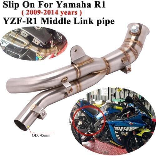 Slip On For Yamaha R1 YZF 2009 - 2014 Motorcycle Exhaust Escape Muffler Modified Motorbike Connection Middle Link Pipe 51mm