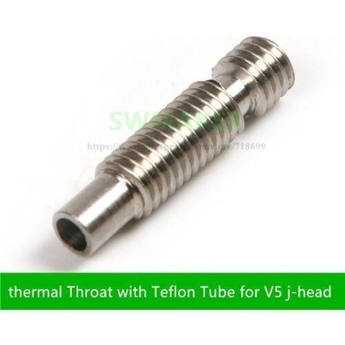 2pcs 1.75/3mm thermal Throat with ptfe Tube titanium alloy/stainless heater break super smooth for V5 j head 3D Printer