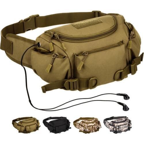Men Waterproof Nylon Waist Fanny Pack Bag Hip Bum Belt Cross Body Messenger Shoulder Sports Purse Handbag Tactical Military