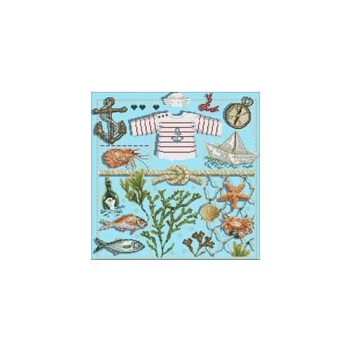 Xiaoyi cotton self-matching cross stitch Cross stitch RS cotton comes with Little sailor