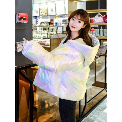 Wash-free Colorful Bright Surface Cotton-padded Short Jacket Women 2021 Winter New Loose Thickened Ins Fashionable Bread Coat