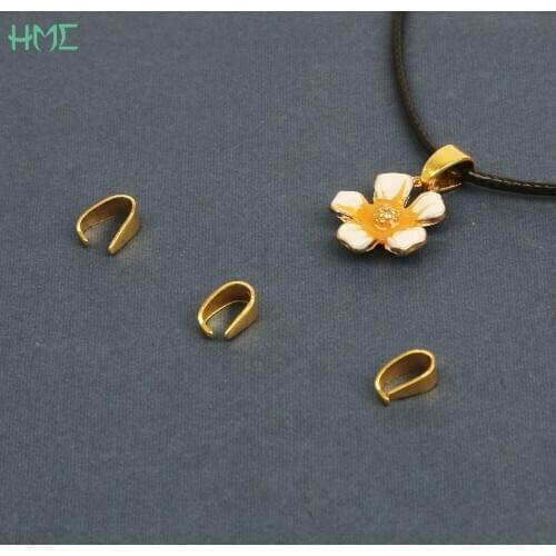 200pcs 4*9mm Metal Pinch Clips Bails Charm Melon Seeds Buckle Pendant Clasps DIY Necklace Bracelet Connectors Jewelry Findings