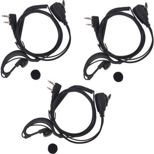 3Pcs Earpiece Headset with PTT & MIC for Baofeng KENWOOD TYT KSUN Radio UV-5R BF-888S H777 MD-380 KD-C1 TK-3206 NX-220