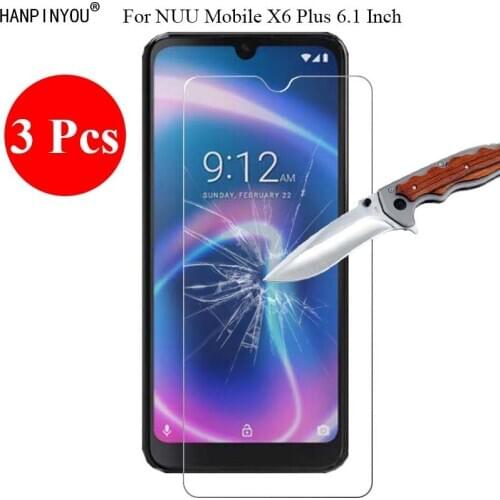 3 Pcs/Lot New 9H 2.5D Tempered Glass Screen Protector For NUU Mobile X6 Plus X6plus 6.1" Protective Film + Clean Tools
