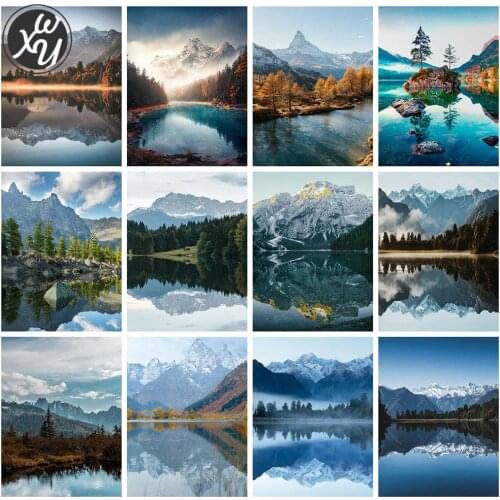 Mountain Landscape Diamond Painting 5D Diamond Painting Kits for Adults Scenery Diamond Mosaic Full Diamond Embroidery for Decor