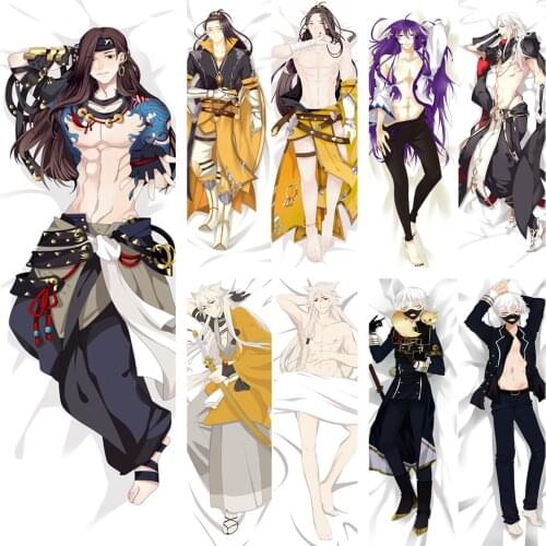 Anime Touken Ranbu Hanamaru characters handsome boy Tsurumaru Kuninaga Dakimakura throw pillow cover Hugging Body pillowcase