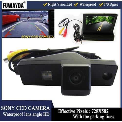 FUWAYDA Car Parking With 4.3 inch FT LCD Car Camera Monitor+CCD HD Car Reverse Camera for Toyota Highlander Kluger Lexus RX300