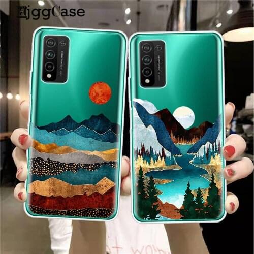Hand Painted Scenery Phone Cover Case For Huawei Honor 10 20 30 Lite Pro 10i 30i 8C 8X 9X 10X Lite Shell clear silicone Cover