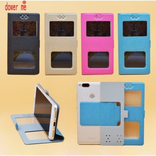 Dower me Double window Universal Flip PU Leather Case Cover For BQ BQ-5002G Fun Smart Phone In Stock M3