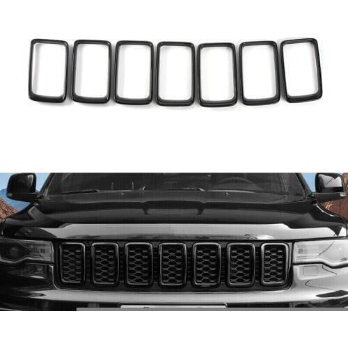 DWCX Black ABS Car Front Grille Grill Insert Ring Cover Trim Fit For Jeep Grand Cherokee 2017 2018 2019