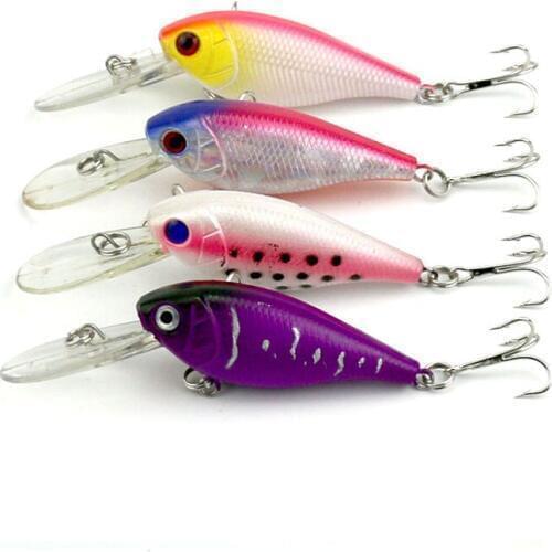 HENGJIA 4pcs 8cm 7.2g hard diving minnow fishing lures wobbler pike carp trout perch catfish fishing baits pesca fishing tackles
