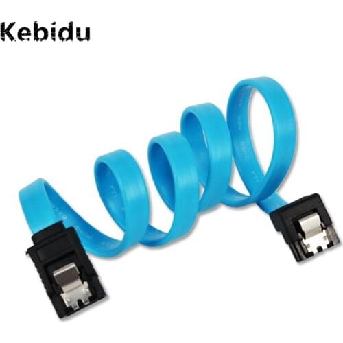 Kebidu 20pcs 50CM Super Speed Straight Right Angle 6Gbps SATA 3.0 Cable 6GB/s SATA III SATA 3 Cable Flat Data Cord for HDD SSD