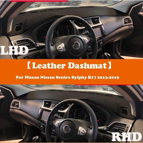 Leather Dashmat Accessories Car-Styling Dashboard Covers Pad Dash Mat Sunshade For Nissan Sentra B17 2013-2019 Pulsar Sylphy