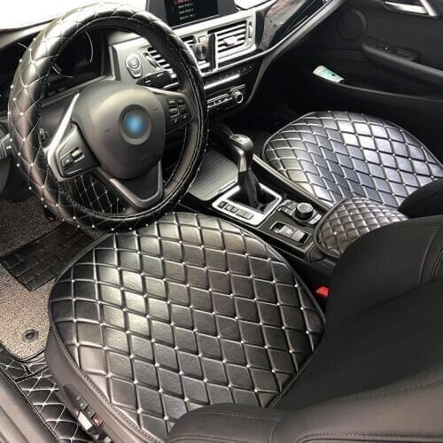Leather Rhinestones Protector Cover PU Universal Car Seat Cover Mat Seat Cushion Car Accessories Lady Women