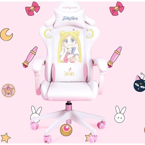 New high quality WCG gaming chair girls cute pink computer armchair office home lifting adjustable chair swivel massage chair