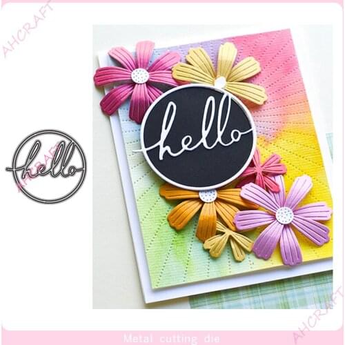 Round hello words Frame Metal Cutting Dies for DIY Scrapbooking Photo Album Decorative Embossing Paper Card Crafts Die 2021