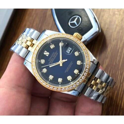 36.5mm Sangdo Blue dial Luxury brands 21 jewels Automatic Self-Wind movement High quality Mechanical watches Mens watch G31-21