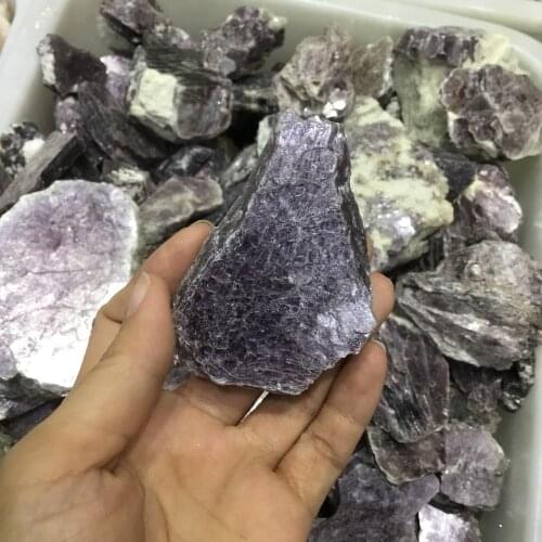 Natural rough purple mica stone raw lepidolite crystal rock stone