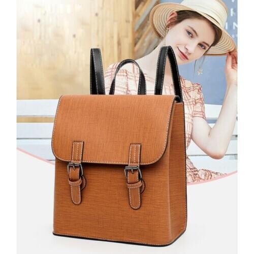 2019 New Fashion Womens PU Leather Backpack School Travel Rucksack Laptop Satchel School Bag