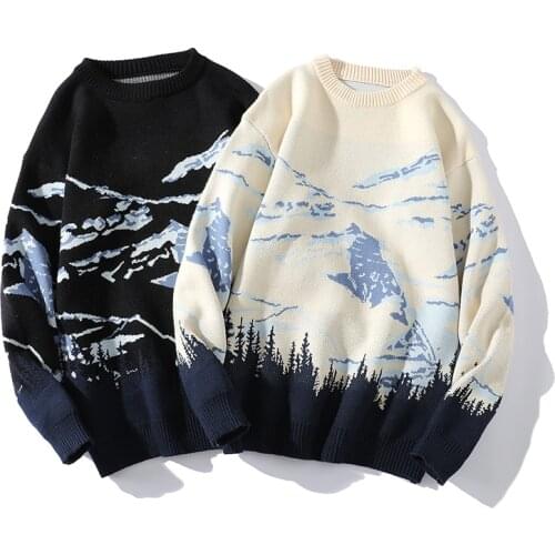 New Mens Hip Hop Streetwear Harajuku Sweater Vintage Harajuku Loose Knitted Sweatercoat 2021 Autumn Woman Pullover Oversized 7XL