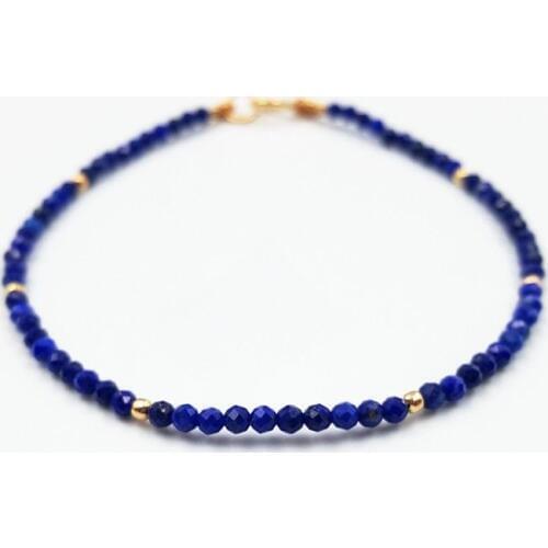 NEW Natrual Lapis Lazulis Tibetan silver Shining Bracelet 7.5"