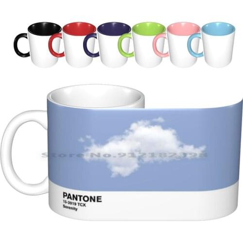 Serenity Blue Pantone Cloud Ceramic Mugs Coffee Cups Milk Tea Mug Color Colored Colorful Colour Coloured Colourful Cover
