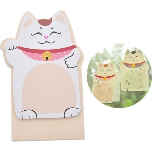 1Pcs New Stationary Planner Stickers Lucky Cat Maneki Neko Memo Bookmark Sticky Notes