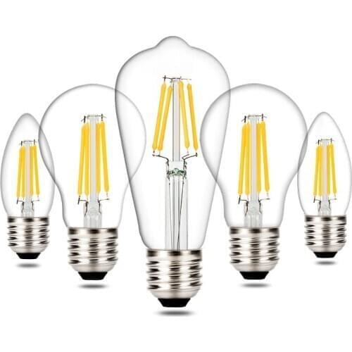 LED Candle bulb C35 G45 ST64 vintage lamp E14 LED E27 A60 220v LED Globe 2W 4W 6W 8W 12W Filament Edison LED Light Bulbs