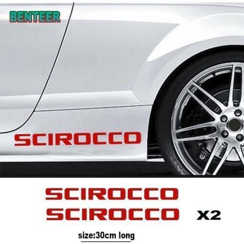 2pcs/lot Reflective Car side body sticker For VW VK Volkswagen GTI R Scirocco