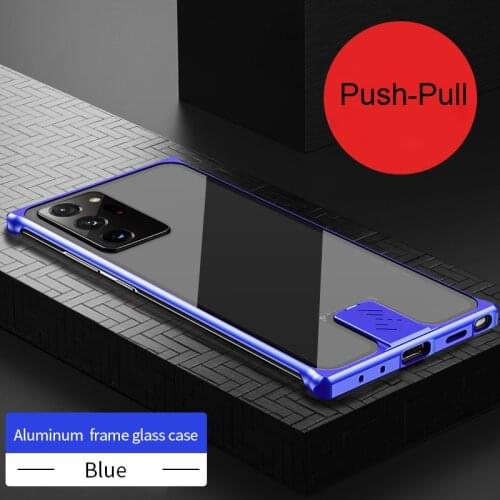 Shockproof Transparent Metal Glass Phone Cover For Samsung Galaxy Note 20 Ultra Case Frameless Coque For Samsung Note 20 Funda