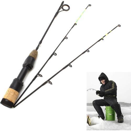 Ultrashort 58cm Winter Ice Fishing Rods 2 tips Spinning Rod Carbon Fiber Ice pole Ultra-light Carp Fishing