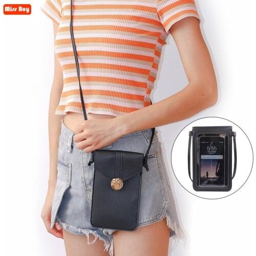 Universal Touch Screen Mobile Phone Bag For iPhone 12 Pro max 11 Pro Mini Wallet Case Outdoor Shoulder Bags Cover Handbag Pouch