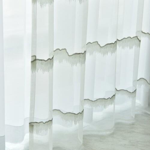 Chinese Classical Scenery Curtains for Living Room Bedrooms Delicate Pastoral Light-Transparent Window Drapes wp447C