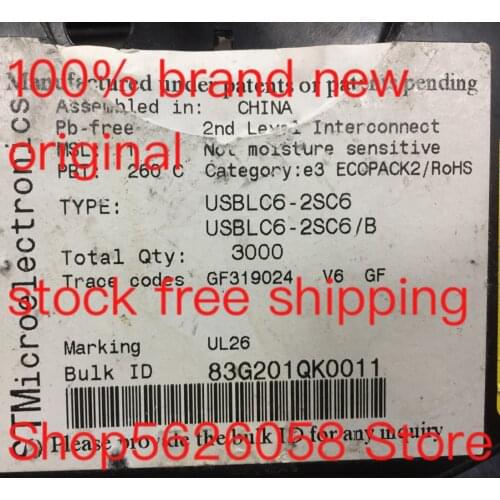 USBLC6-2SC6 SOT23-6 100% new original freeshipping STOCK 50PCS-3000PCS/LOT