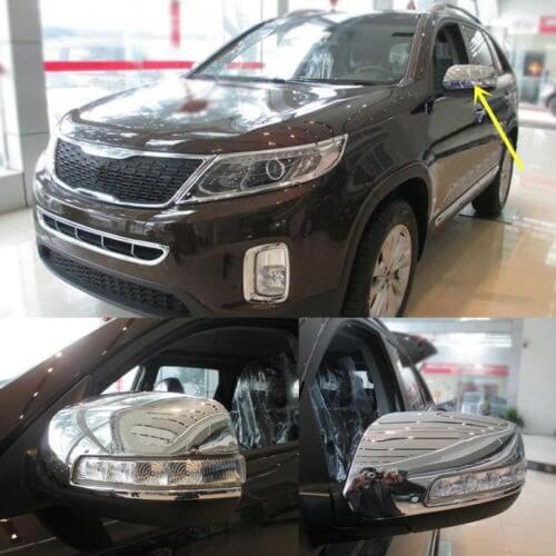2PCS Chrome ABS Rearview Mirror Decorative Trim Cover For Kia Sorento 2013-2014