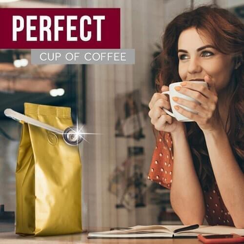 2-IN-1 Stainless Steel Coffee Spoon Clips Easy Bag Sealer Kitchen Gadgets