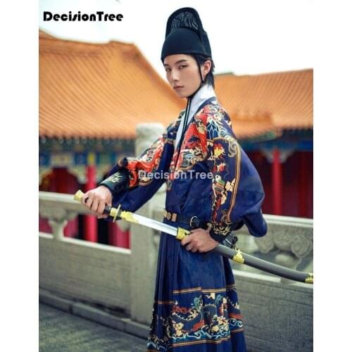 2021 men traditional hanfu dress man han dynasty costume couple chinese ancient swordsman clothing male kimono tang suit