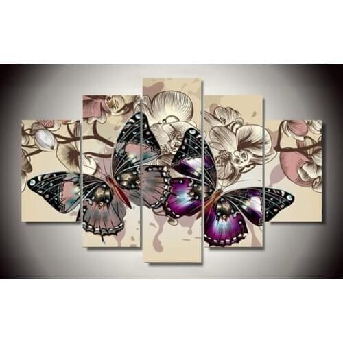 5pcs/set Butterfly flowers Home Decoration DIY diamond painting Cross Stitch wall decoration diamond Embroidery Multigang figure