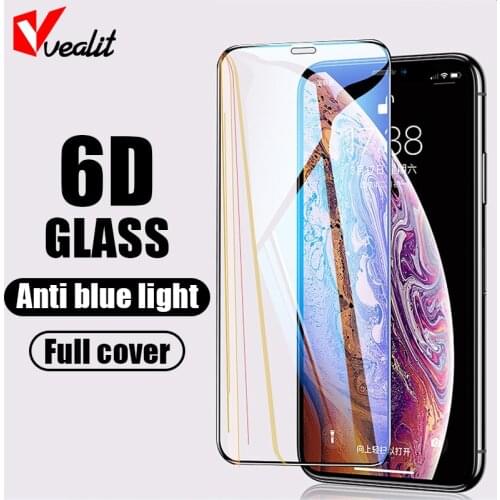 6D Curved Full Cover Tempered Glass for iPhone 12 11 Pro X XS Max XR Screen Protector on iPhone 11 12 Mini Glass Anti-blue light