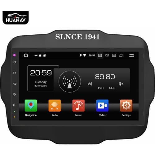 HUANVA Android 8.0 Car DVD Player GPS navigation For Jeep Renegade 2016 2017 2018 2019 multimedia Car radio player stereo Auto