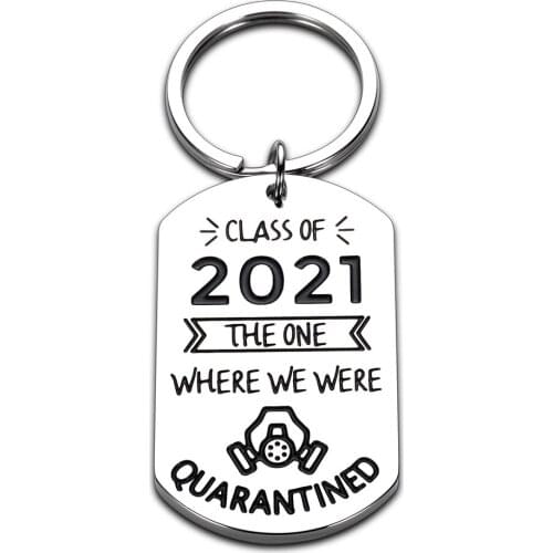 Graduation Keychain Gifts for Class of 2021 Women Men Funny Social Distance Gift for Graduates Nurses Students Best Friends