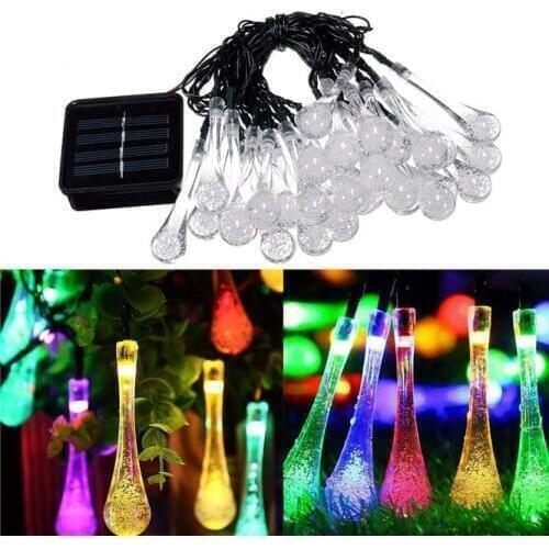 10sets Creative Bulb Solar String Lights With Clear Bulb Backyard Patio Lights Christmas Decorative Outdoor Garland Wedding