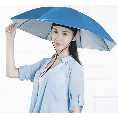 Head Wear Parasol Foldable Sunscreen Shade Umbrella Hats Rain Gear Outdoor Sport Anti-Sun Hat Hiking Beach Camping Cycling Cap