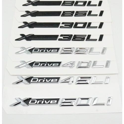 Chrome Car XDrive Logo Emblem Trim Sticker XDrive 18Li 20Li 23Li 25Li 28Li 30Li 35Li 40Li 48Li 50Li For BMW X1 X2 X3 X4 X5 X6 X7