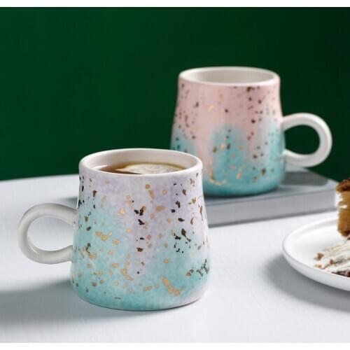 Ceramic Coffee Mug Milk Tea Cup Nordic Gradient Starry Sky Water Mug Creative Couple Cup Drinkware Party Gift