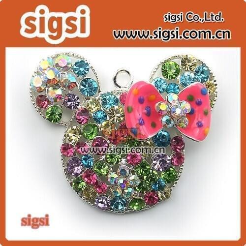 Lovely multiple color crystal rhinestone pendant for girl