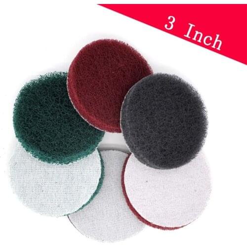 30 PCS 3 Inch Multi-purpose Flocking Scouring Pad 240-800 Grit Industrial Heavy Duty Nylon Cloth for Polishing & Grinding